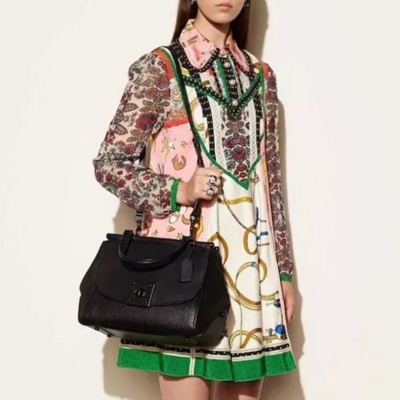 NWT Coach Drifter Carryall Top Handle in Mixed Leather Black/Suede - Picture 3 of 9